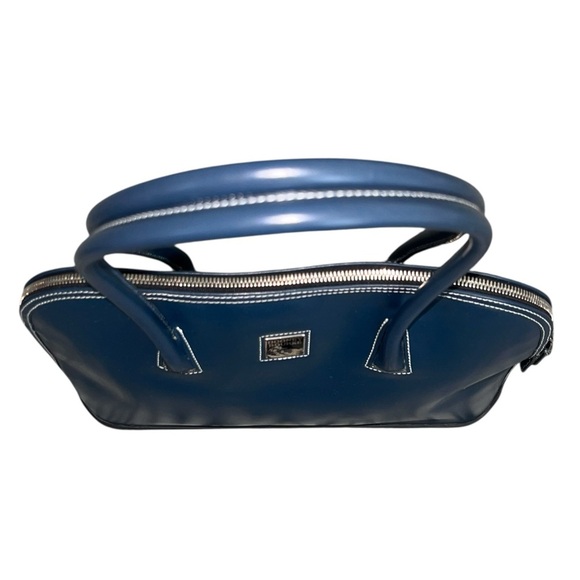 EUC Dooney & Bourke Parasol Ocean Blue All Weather Leather Zip Zip Shoulder Bag - Picture 6 of 13